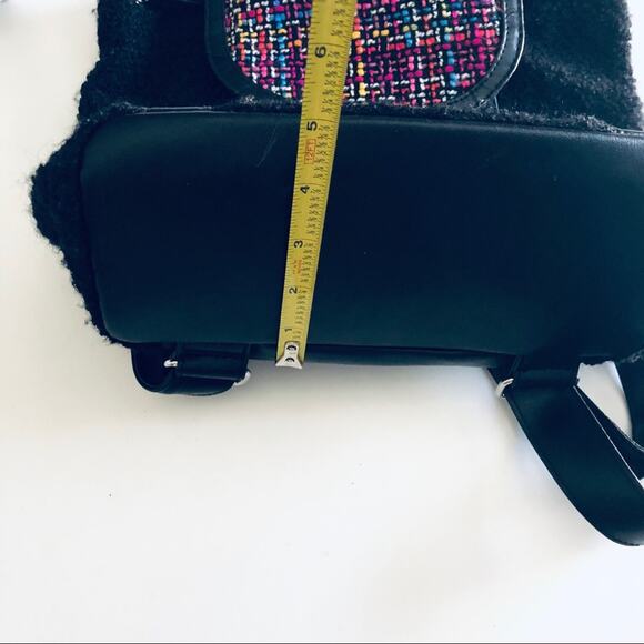 Walt Disney World Boucle Mouse Ears Backpack Pink Black Tweed Rhinestone Bow - Picture 10 of 11